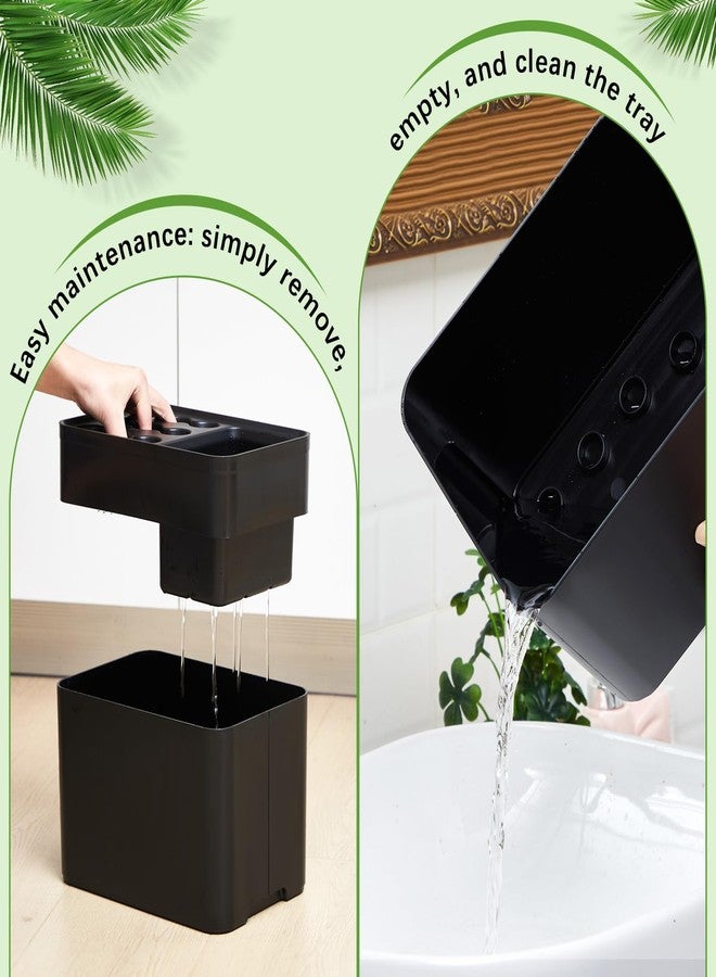 Threehoney حامل مظلات ثري هوني يتسع لـ 15 مظلة، مناسب لزاوية المدخل، مزود بصينية لتجميع السوائل، منظم تخزين موفر للمساحة، حامل مظلات صغير الحجم للاستخدام الداخلي، مثالي لتزيين المنزل أو المكتب (أسود) - Image 3