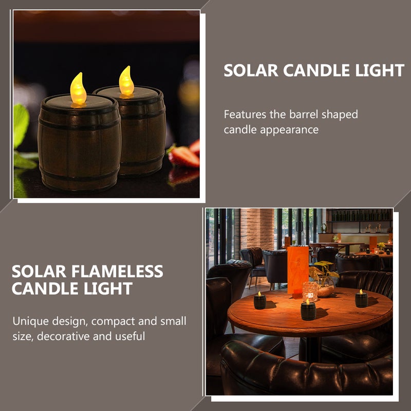 Solar Powered Candle Tealight Solar Fake Candle Light for Outdoor - Image 2