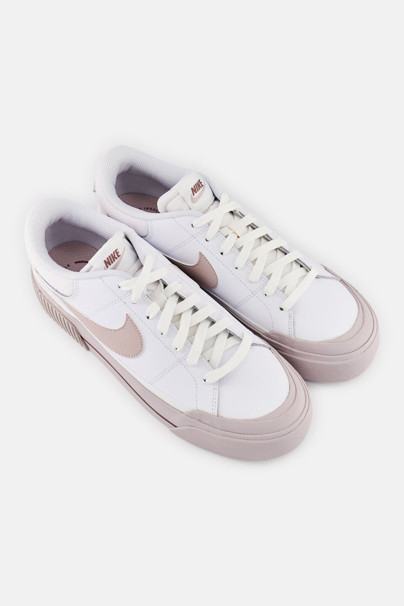 Nike Women Court Legacy Lift Lace Up Outdoor Shoes, White - Image 4