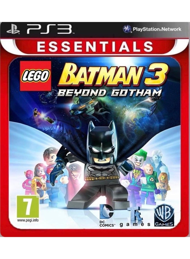 بلاي ستيشن ليغو باتمان 3: ما وراء غوثام – إصدار Essentials لجهاز بلايستيشن 3 (PS3) | لعبة مغامرات وأكشن مناسبة للعائلة | أبطال وأشرار دي سي الخارقون | أسلوب لعب ليغو تعاوني (Co-Op) | النسخة العالمية | تصنيف PEGI 7
