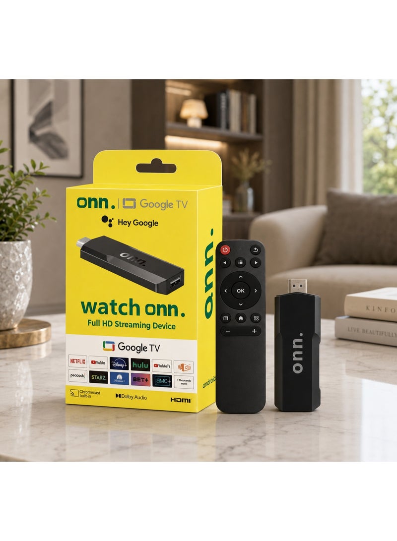 ONN Google TV Full HD Streaming Device, HDMI TV Stick, Chromecast Built-in, Dolby Audio, Voice Remote with Hey Google, Smart Media Player for Streaming Movies, Shows & Apps - Image 3
