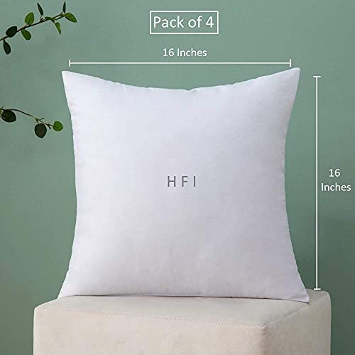 HFI UrbanArts Virgin Fiber Cushion Fillers - Pack of 4 Pcs | 16 x 16 Inches | White | Cushion, Cushions for Sofa, Cushion Pillow, Sofa Pillow, Cushions for Bed - Image 2