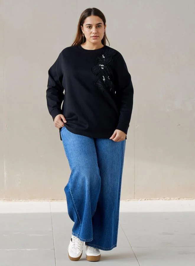  أولا بوبكن Ulla Popken Sweatshirt with Embellishment