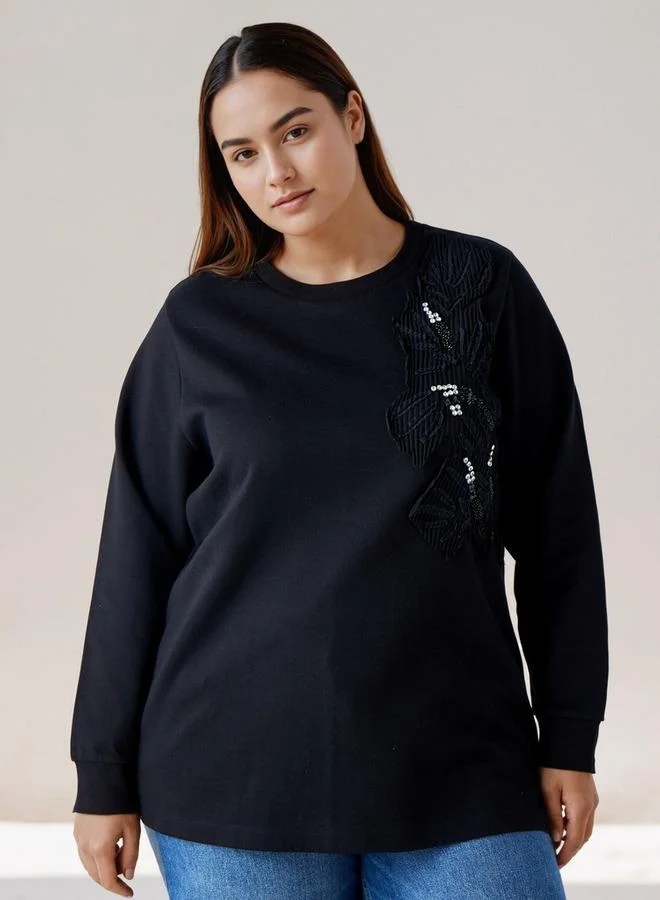  أولا بوبكن Ulla Popken Sweatshirt with Embellishment