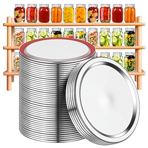 Wide Mouth Canning Lids  Mason Jar Lids Leak-Proof  Large Mouth Canning Seals No Bent Canning Supplies(36  Wide)