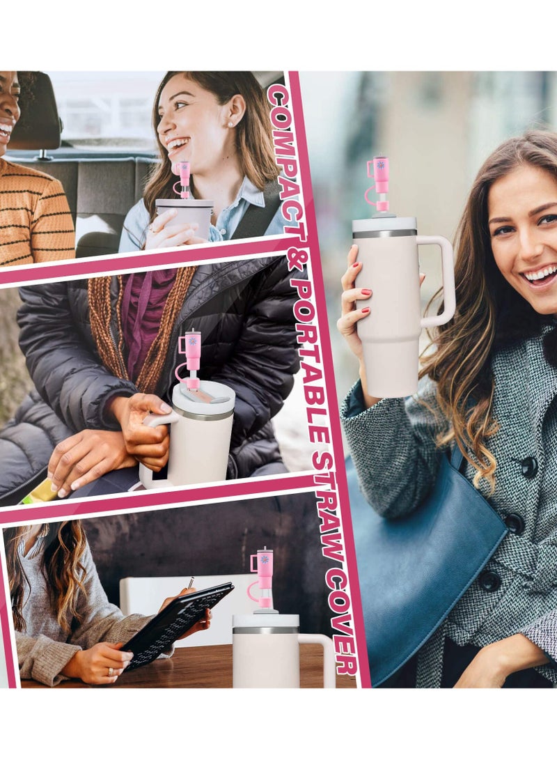 SOLARAE Straw Tips Cover, Reusable Drinking Straw Lids, 4PCS Silicone Straw Plug Drinking Dust Cap, Colorful Drinking Straw Caps, Mini Straw Tip Cover, Tumbler Cup Accessories - Image 5