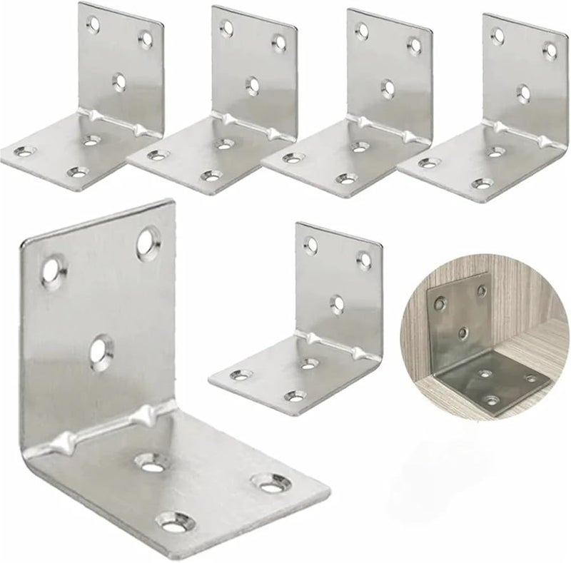 200PCS L Shaped Corner Brackets Metal Angle Bracket Furniture Hardware Shelf Support - Image 3