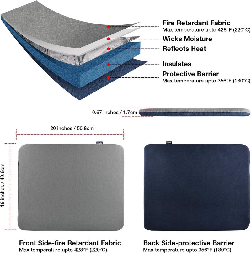 REALIKE Heat Press Mat Compatible with Cricut EasyPress Machines(16x20 inch), Easy Press Mat for HTV Craft Vinyl Ironing Insulation Transfer Projects - Image 3