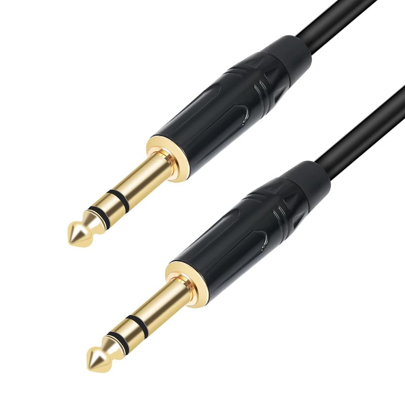 SeCro كابل آلة الجيتار المطلية بالذهب، 6.35 مم (1/4) TRS إلى 6.35 مم (1/4) TRS كابل صوت ستيريو للجيتار الكهربائي، الماندولين، البيس، المضخم، لوحة المفاتيح، مكاتب الخلط (10 متر) - Image 1