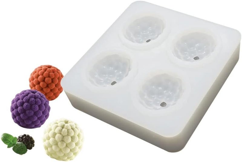 mostsom Silicone Mold Baking Pan Non-Stick Baking Pastry Chocolate Cake Dessert DIY Decoration Tools (Raspberry X_4.8x4.8x0.18 inch) - Image 2