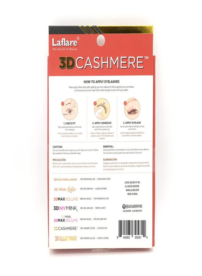 Laflare 3D Cashmere False Eyelashes Multipack, Ultra Soft, Glam, Luxurious, Cruelty-Free, Reusable, Fake Eyelashes 5 Pairs Value Pack (202X5P) - Image 4