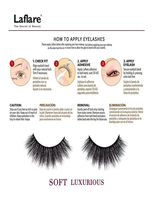 Laflare 3D Cashmere False Eyelashes Multipack, Ultra Soft, Glam, Luxurious, Cruelty-Free, Reusable, Fake Eyelashes 5 Pairs Value Pack (202X5P) - Image 3