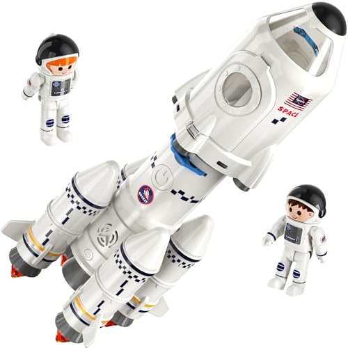 TEMI Space Toys for kids 35 57 810  Rocket Ship Toys for kids 35 Spaceship Astronaut Toys with 2 Astronauts Projection Lamp Outer Space Themed Gifts for Toddler Boy Girl 3 4 5 6 7 8 9 Year Old - Image 1