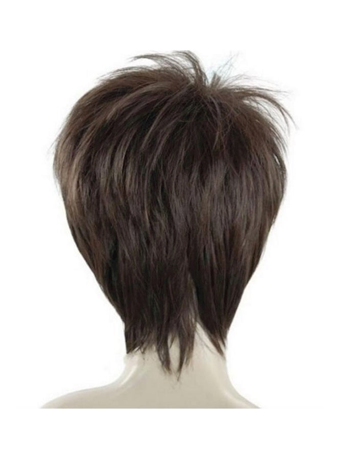 NIBEMINENT Short Straight Wig Deep Brown - Image 1