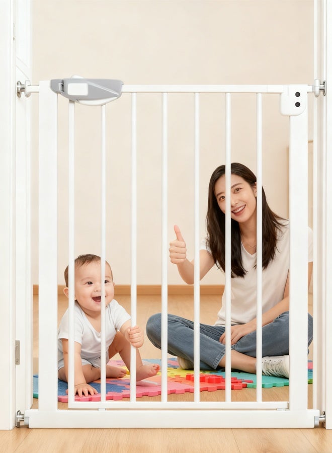 Extra Wide Adjustable Baby Safety Gate, Pressure Mounted No-Drill Installation with 3 Extension Kit (10/20/45cm), Heavy Duty Steel Construction with Formaldehyde-Free Coating,Indoor Safety Gates for Pet Fence Doorway Hallway and Stair Use - Image 3