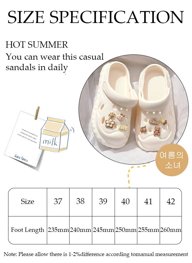 DUNISO - Women's Crocs clogs Sandals Bath Slippers Quick Drying Slide Sandal Non-Slip Soft Shower Slippers Spa Bath Pool Gym House Slippers Beach Sandals for Indoor & Outdoor - Image 1