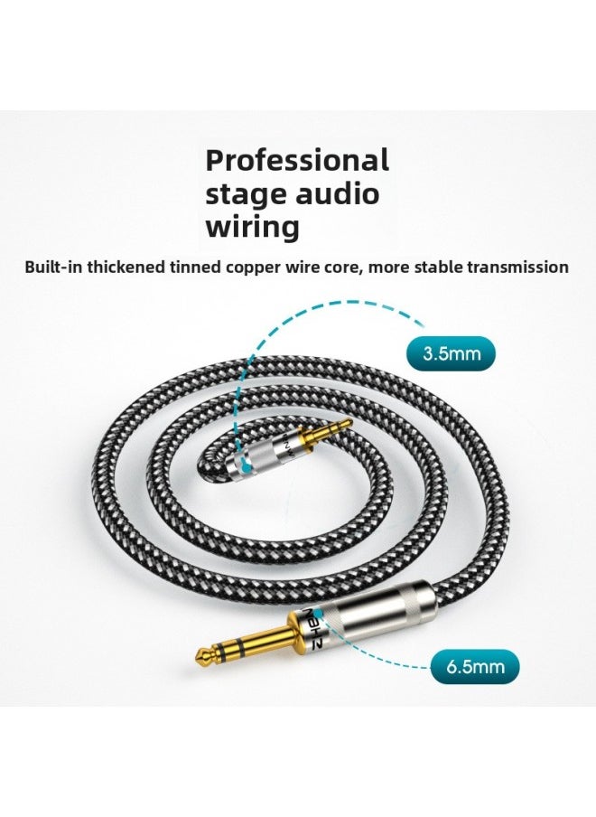 Generic Zhenwei 3.5mm To 6.5mm Public-to-public Audio Cable Mobile Phone Laptop Audio Box Cable 6.3-Color:3.5 Revolution 6.5 Large Two-core-Length:1 M  - Image 4