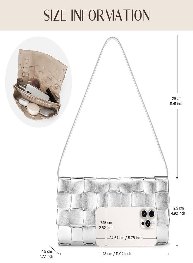CHUNLI Trendy Woven Evening Clutch Purses for Women, PU Leather Crossbody Shoulder Purse Handbag for Women Evening, Formal Events, Wedding, Party, and Special Occasions - Image 5