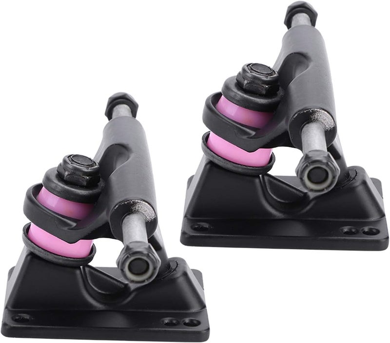 Skateboard Trucks, 2pcs 3.25inch Aluminium + Mg Alloy Longboard Skatebaord Accessory Outdoor Supply(Black) - Image 4