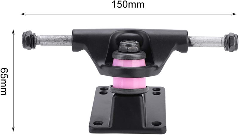 Skateboard Trucks, 2pcs 3.25inch Aluminium + Mg Alloy Longboard Skatebaord Accessory Outdoor Supply(Black) - Image 2