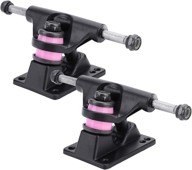 Skateboard Trucks, 2pcs 3.25inch Aluminium + Mg Alloy Longboard Skatebaord Accessory Outdoor Supply(Black) - Image 1