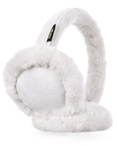 Aurya Ear Muffs - Classic Unisex Ear Warmer Winter Outdoor Earmuffs for Women (Off-White, Standard) - Image 1
