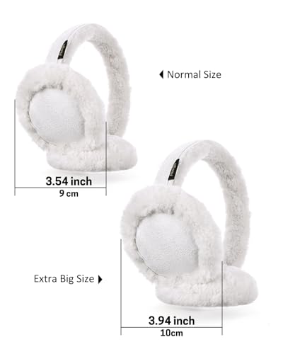 Aurya Ear Muffs - Classic Unisex Ear Warmer Winter Outdoor Earmuffs for Women (Off-White, Standard) - Image 3