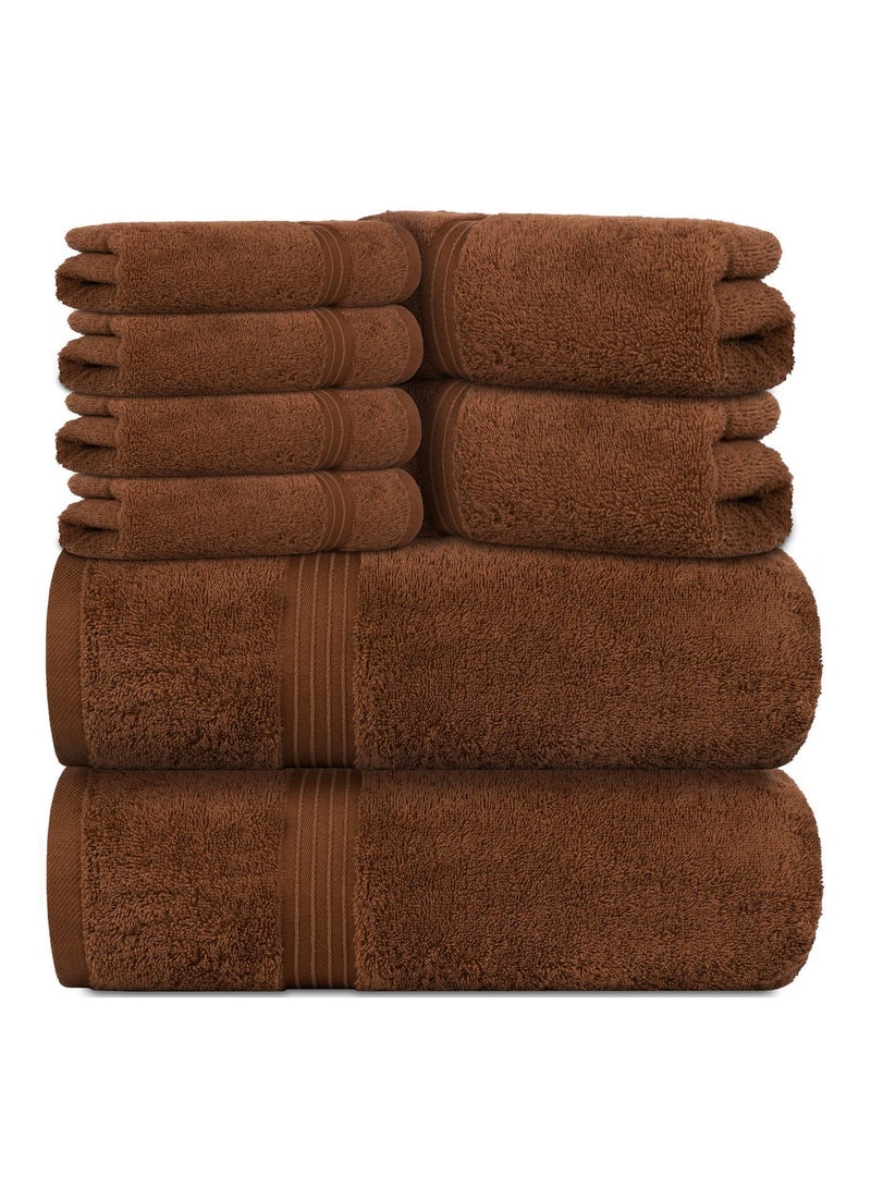 بليس كاسا مجموعة مناشف بليس كاسا مكونة من 8 قطع؛ منشفتا حمام ومنشفتا يد و4 مناشف - 550 جرام لكل متر مربع 100% قطن ممشط سريع الجفاف وفوط حمام سميكة عالية الامتصاص - جودة فندقية ناعمة للحمام والمنتجعات الصحية - Image 5