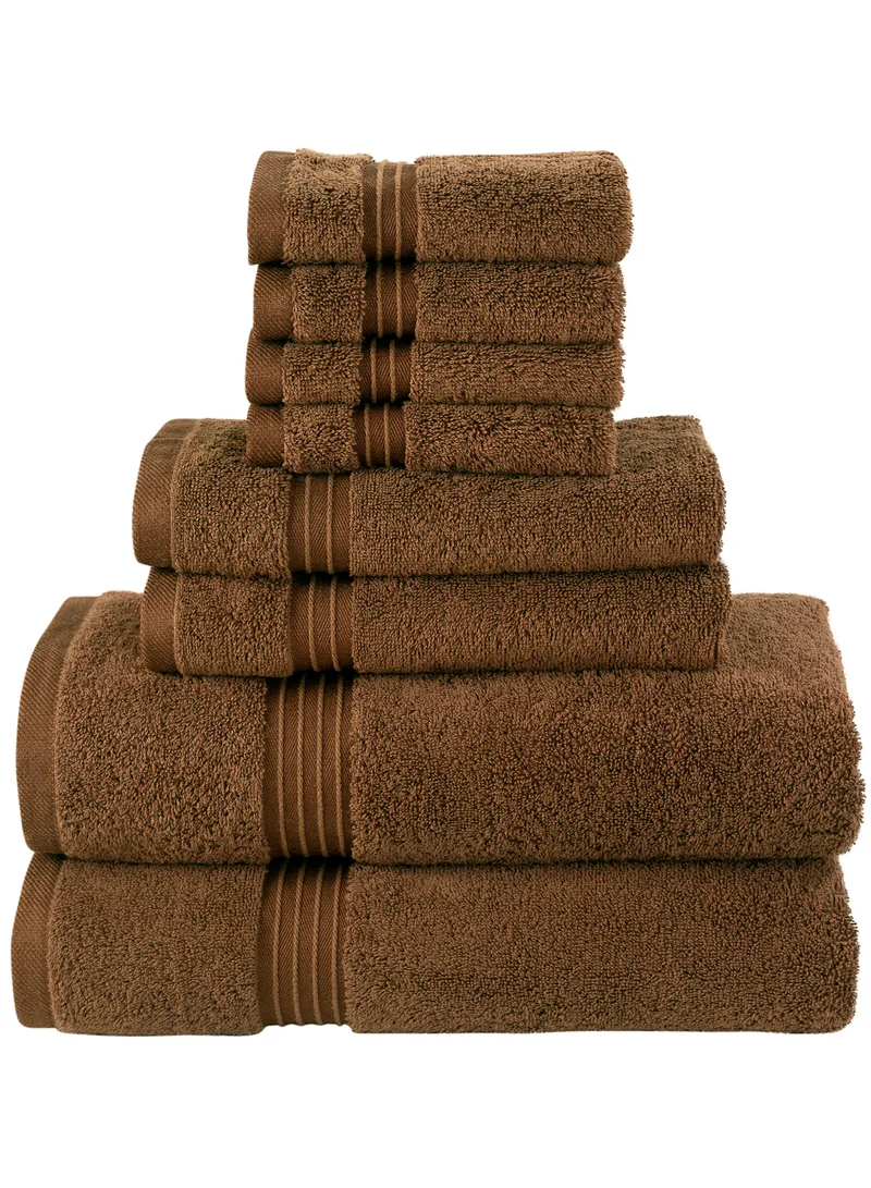 بليس كاسا مجموعة مناشف بليس كاسا مكونة من 8 قطع؛ منشفتا حمام ومنشفتا يد و4 مناشف - 550 جرام لكل متر مربع 100% قطن ممشط سريع الجفاف وفوط حمام سميكة عالية الامتصاص - جودة فندقية ناعمة للحمام والمنتجعات الصحية