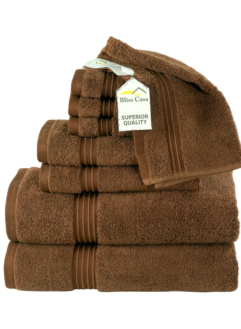 بليس كاسا مجموعة مناشف بليس كاسا مكونة من 8 قطع؛ منشفتا حمام ومنشفتا يد و4 مناشف - 550 جرام لكل متر مربع 100% قطن ممشط سريع الجفاف وفوط حمام سميكة عالية الامتصاص - جودة فندقية ناعمة للحمام والمنتجعات الصحية