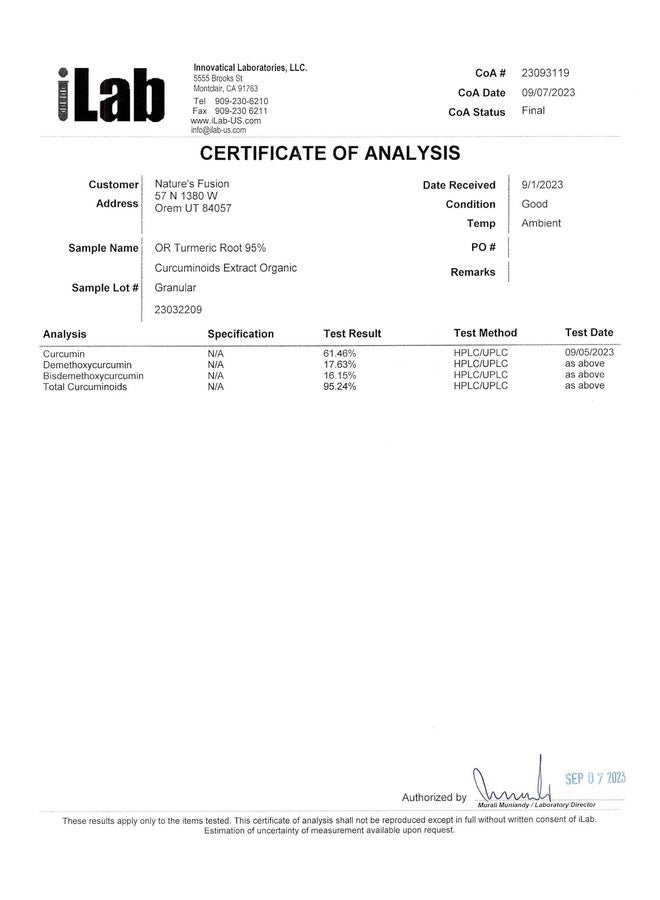 Nature's Fusions Nutri Organic Turmeric Supplement 1425mg - 40x More Bioavailable - 95% Curcuminoids - Turmeric Curcumin with Black Pepper, Ginger & Turmeric Oil - Supplement - Image 5