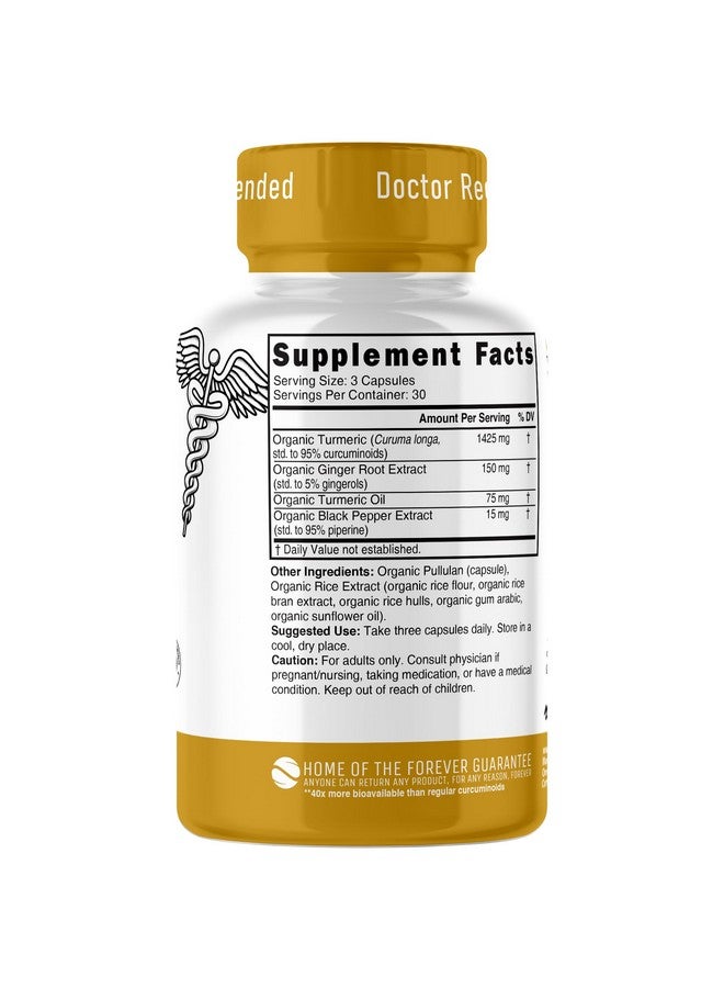 Nature's Fusions Nutri Organic Turmeric Supplement 1425mg - 40x More Bioavailable - 95% Curcuminoids - Turmeric Curcumin with Black Pepper, Ginger & Turmeric Oil - Supplement - Image 2