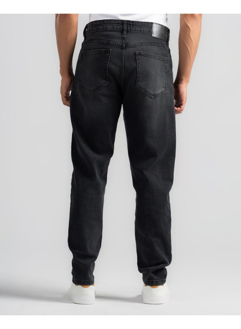 دوت بنطلون جينز بقصّة مريحة مع تأثير مغسول - Image 4