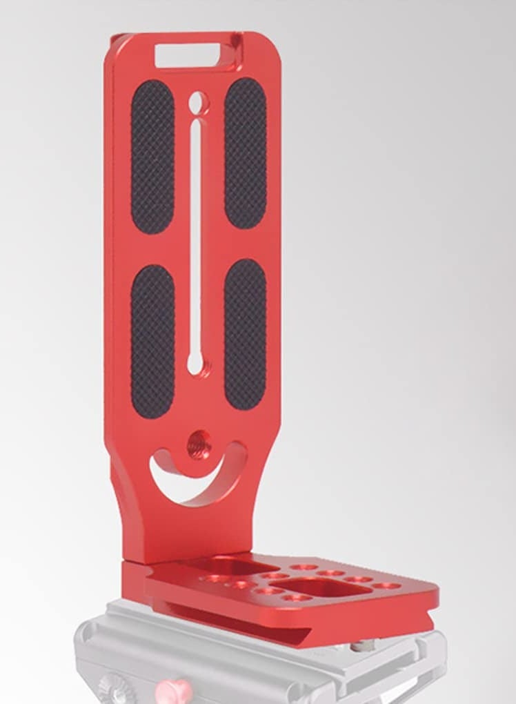 SYOSI DSLR Camera L Bracket Quick Release Plate Vertical Horizontal Switching Tripod Quick Release Board Compatible with Canon / Nikon / Sony / DJI / Osmo / Ronin / Zhiyun Stabilizer Tripod Monopod (Red) - Image 3