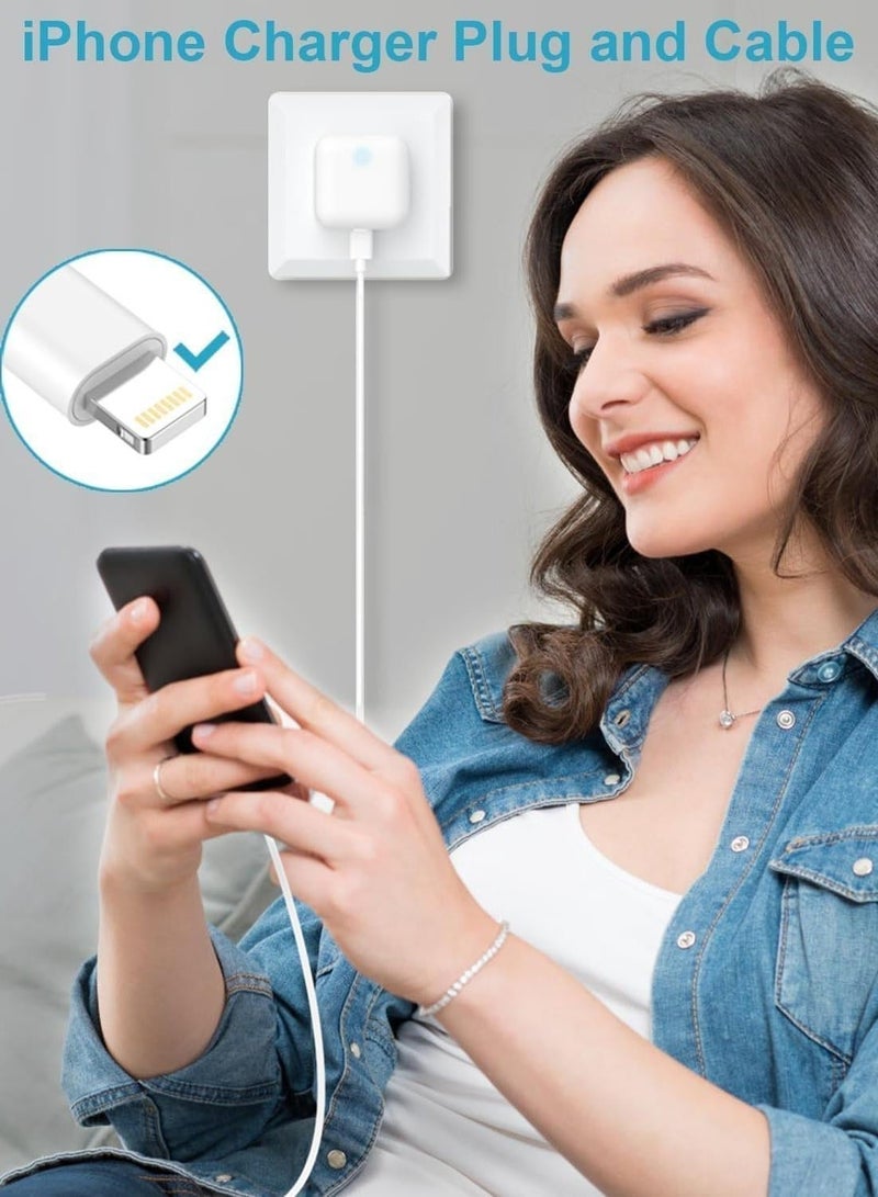 أبلينم شاحن سريع 20 واط للآيفون | شاحن حائط سريع USB C مع كابل USB C إلى Lightning متوافق مع iPhone 14/14 Pro/14 Pro Max/13/12/SE2020/11/XR/XS Max/X/iPad - Image 5