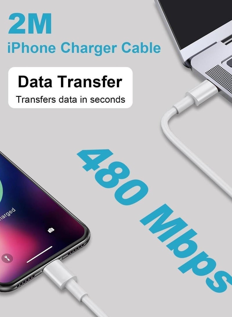 أبلينم شاحن سريع 20 واط للآيفون | شاحن حائط سريع USB C مع كابل USB C إلى Lightning متوافق مع iPhone 14/14 Pro/14 Pro Max/13/12/SE2020/11/XR/XS Max/X/iPad - Image 2