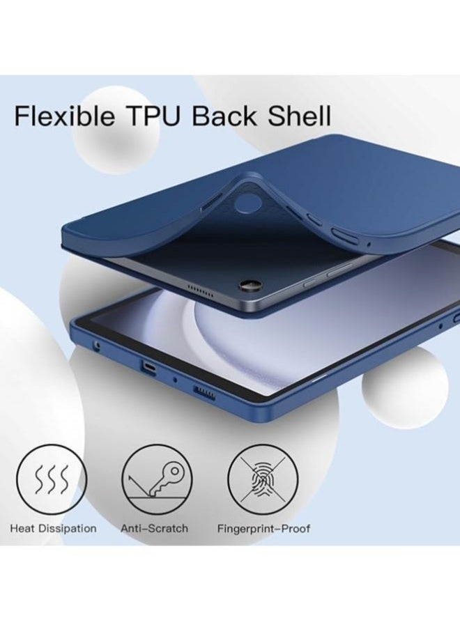 دوسالا Samsung Galaxy Tab A9 Plus 11 بوصة نموذج 2023 مع حامل قلم غطاء رفيع للجهاز اللوحي مع وظيفة الاستيقاظ التلقائي والنوم الخلفي الناعم الأزرق - Image 4