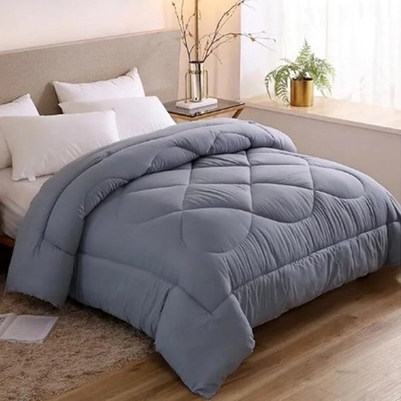 Line Sleep Fiber Winter Quilt (Grey, 220 * 240 cm)