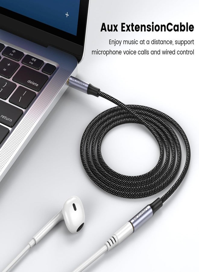 MOSWAG 3.5mm Male to Female Extension Cable with Microphone Stereo Audio Adapter Nylon Braided Compatible for Home/Car Stereos Smartphones Headphones Tablets Media Players and More - Image 3