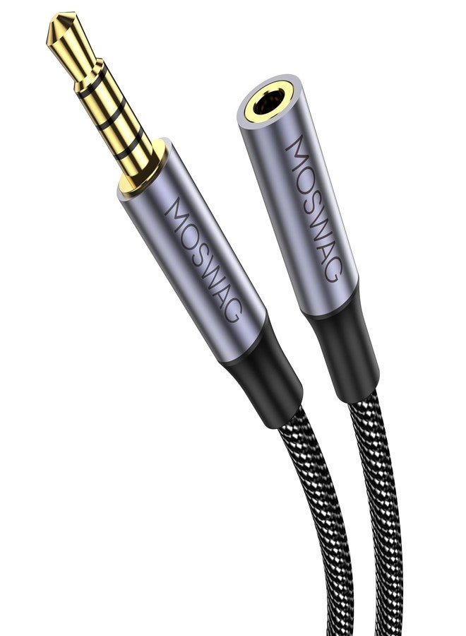 MOSWAG 3.5mm Male to Female Extension Cable with Microphone Stereo Audio Adapter Nylon Braided Compatible for Home/Car Stereos Smartphones Headphones Tablets Media Players and More - Image 1