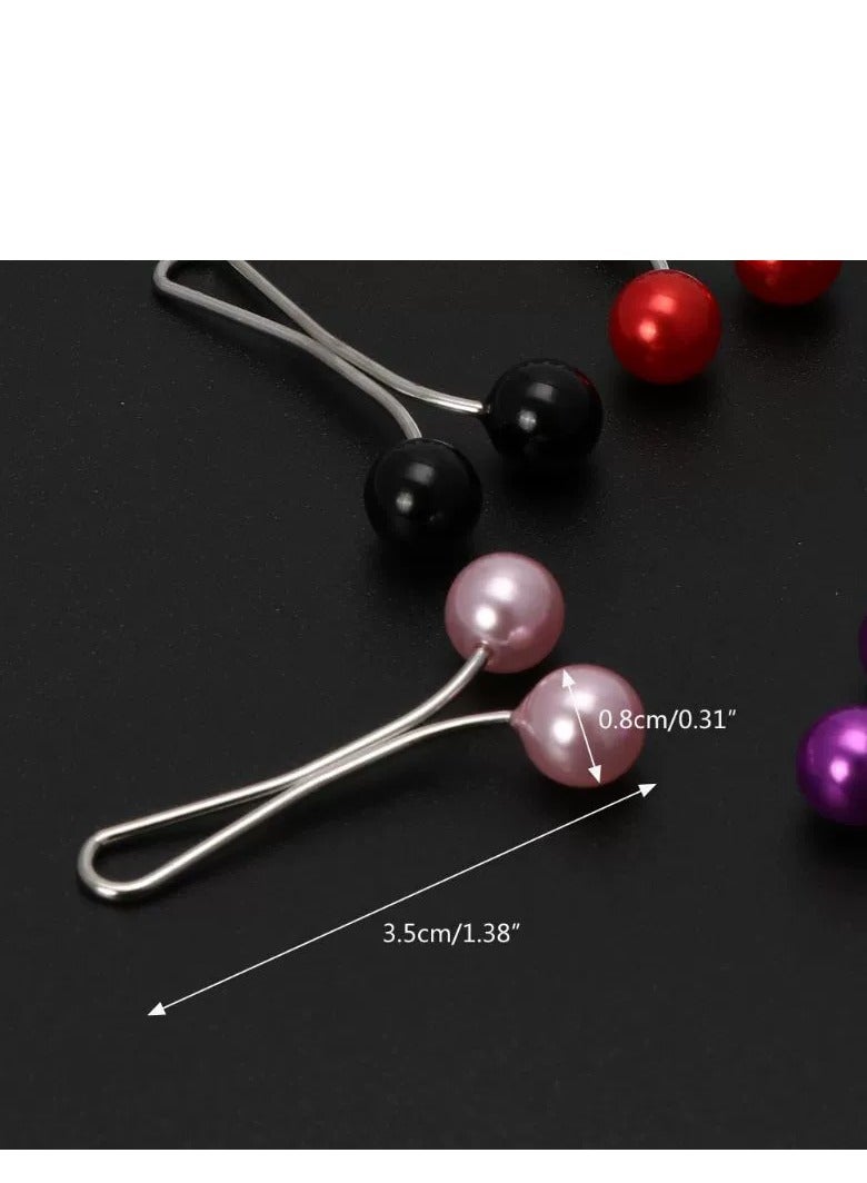 12pcs Muslim Hijab Clip Pins Simulated Pearl Women Girls Scarf Shawl Brooch Clip Hijab Buckles - Image 5