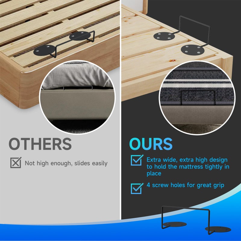 Laowu Mattress Retainer Bar for Adjustable Bed  Mattress Stoppers to Prevent Sliding  Mattress Holder in Place  Non Slip Mattress Gaskets for Bed Frame  Mattres Gripper Bracket Keep Mattress from Sliding - Image 5