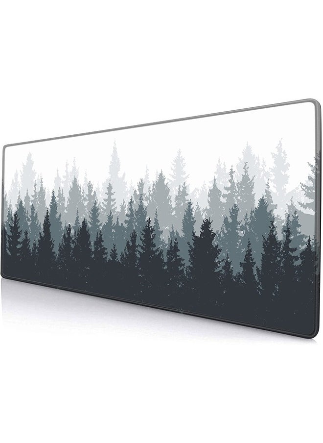 Generic - Gaming Large Mouse Pad, Keyboard Mouse Mat, Desk Pad, Laptop desk mat, Non-Slip Rubber Base with Stitched Edges Mousepad, 900mm x 400mm Misty Forest Tree - Image 1