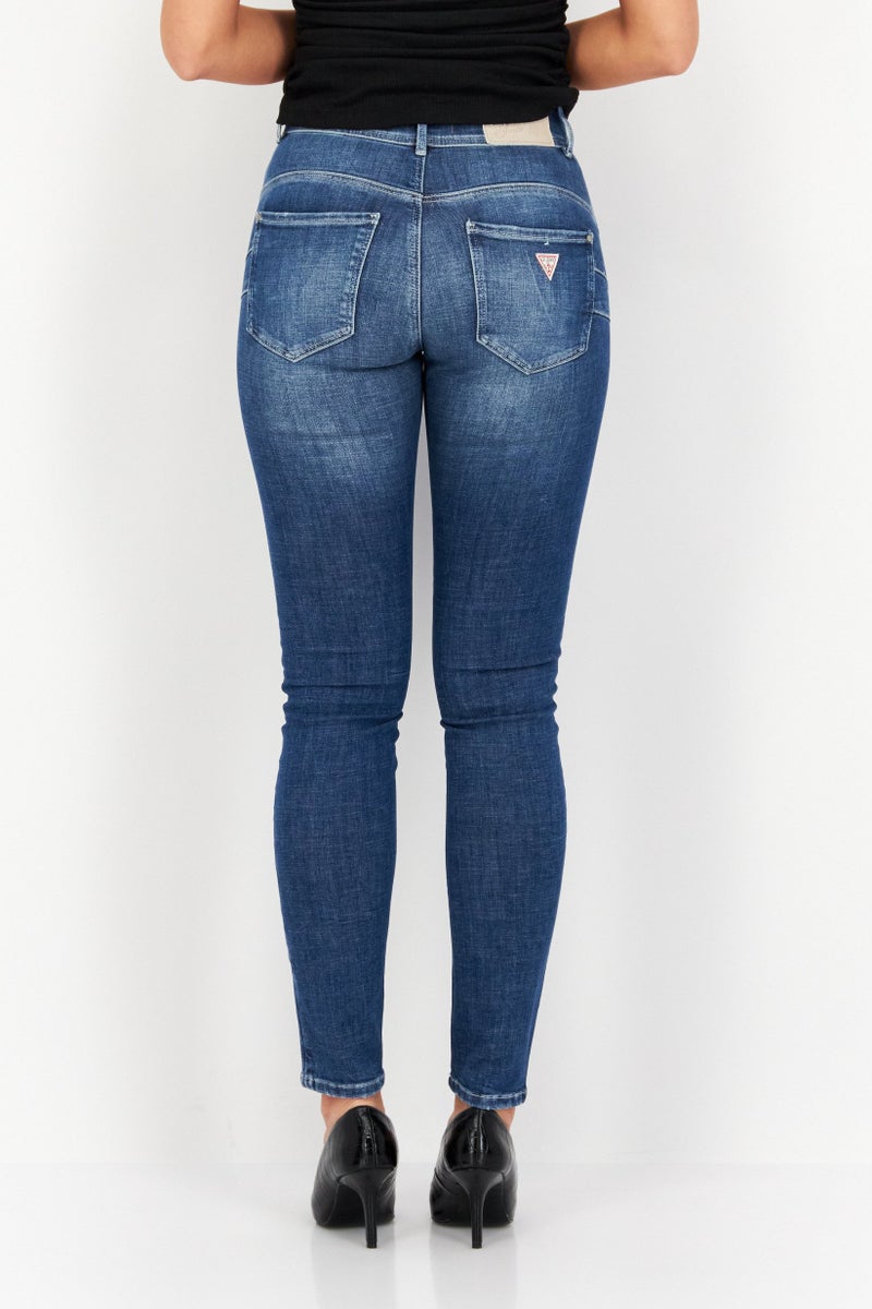 GUESS Women Skinny Fit Shape Up Wash Stretchable Denim, Blue - Image 4