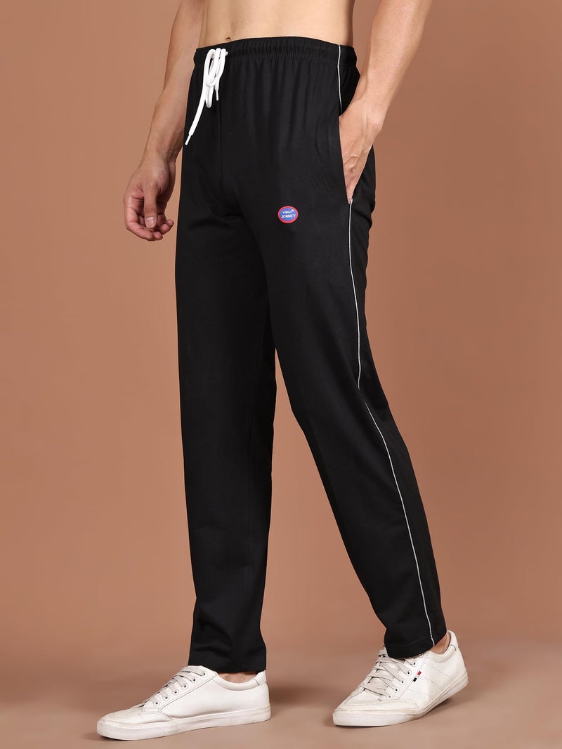 Mack Jonney Men Mid Rise Regular Fit Trackpants Black Medium Pack of 1-DD1BLACKM01 - Image 4