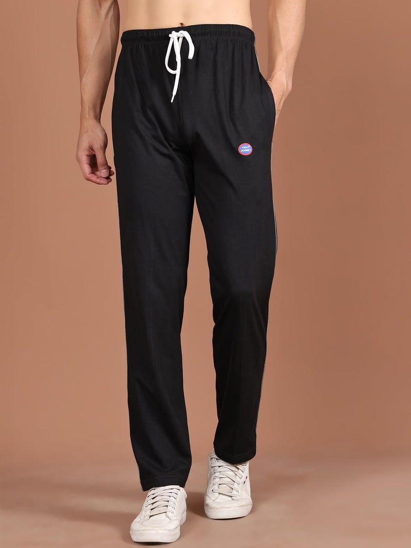 Mack Jonney Men Mid Rise Regular Fit Trackpants Black Medium Pack of 1-DD1BLACKM01 - Image 2