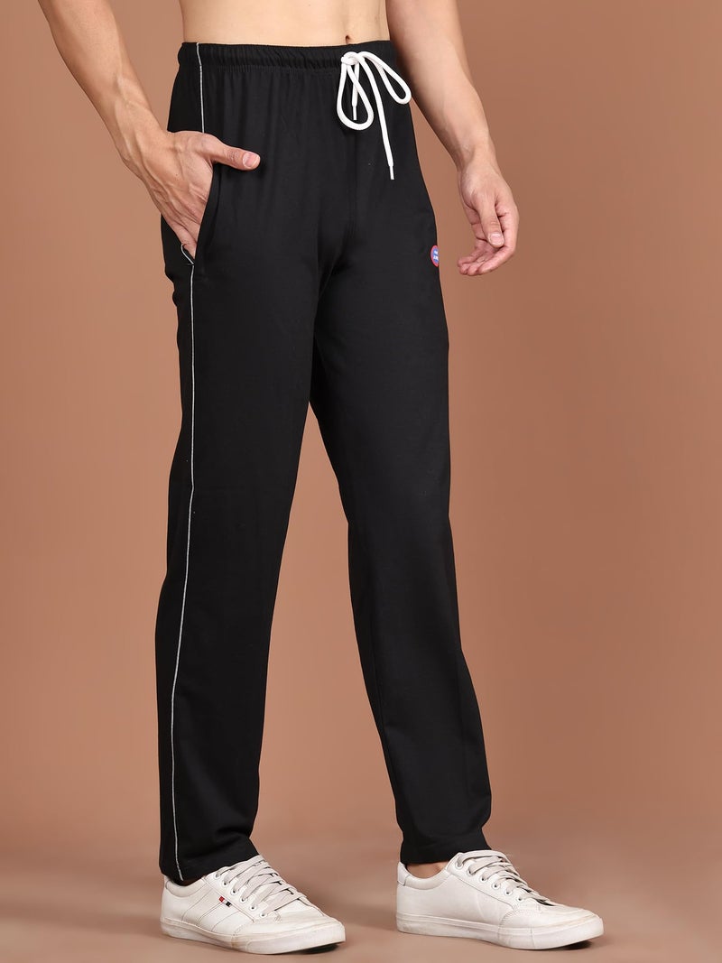 Mack Jonney Men Mid Rise Regular Fit Trackpants Black Medium Pack of 1-DD1BLACKM01 - Image 5