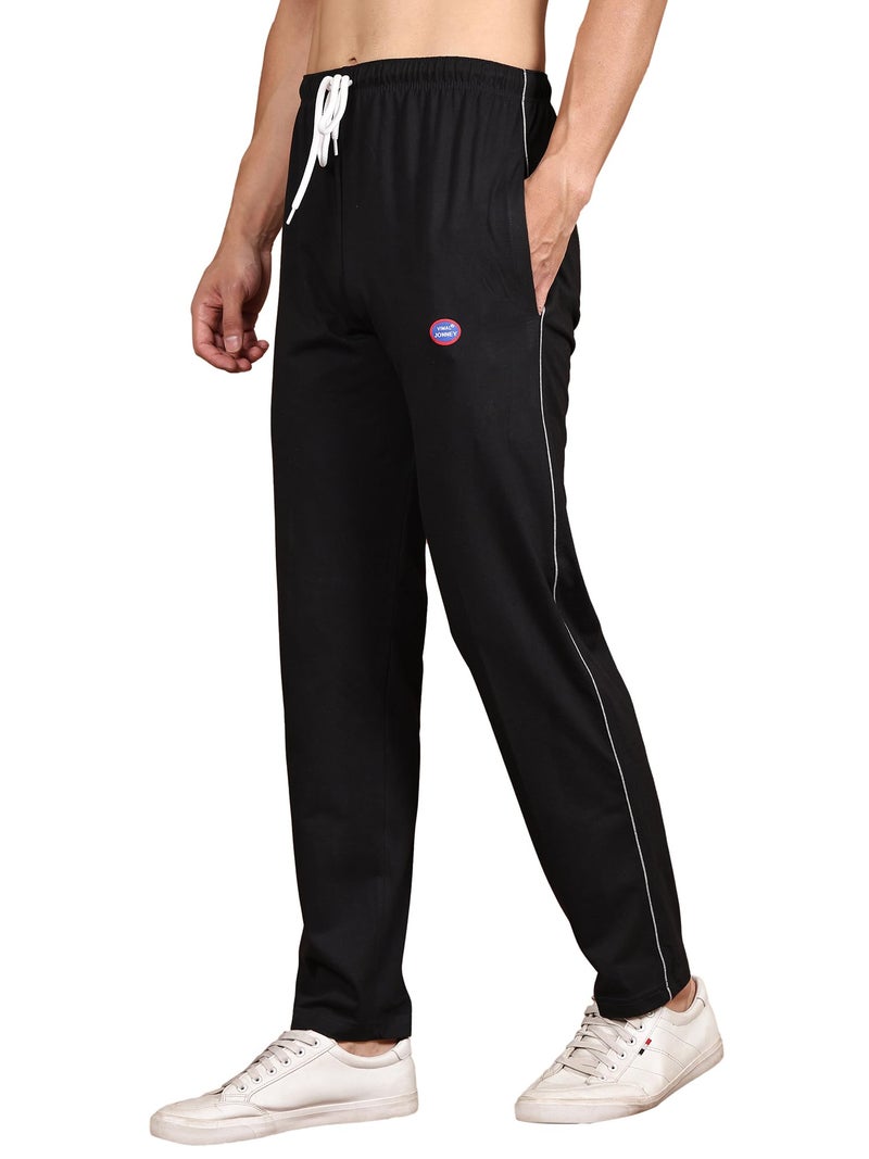 Mack Jonney Men Mid Rise Regular Fit Trackpants Black Medium Pack of 1-DD1BLACKM01 - Image 1