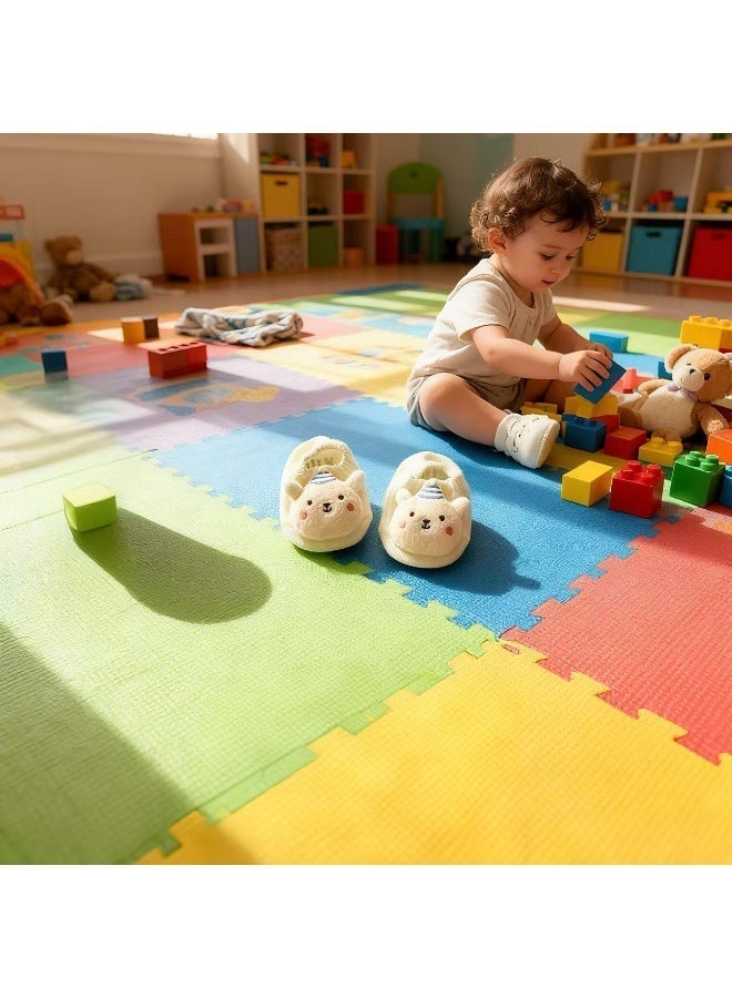 baby boat socks two pairs blue hat rice bear + cherry rabbit baby spring and autumn three-dimensional cartoon non-slip floor socks newborn doll socks，Just like shoes, it can be worn outdoors. - Image 5