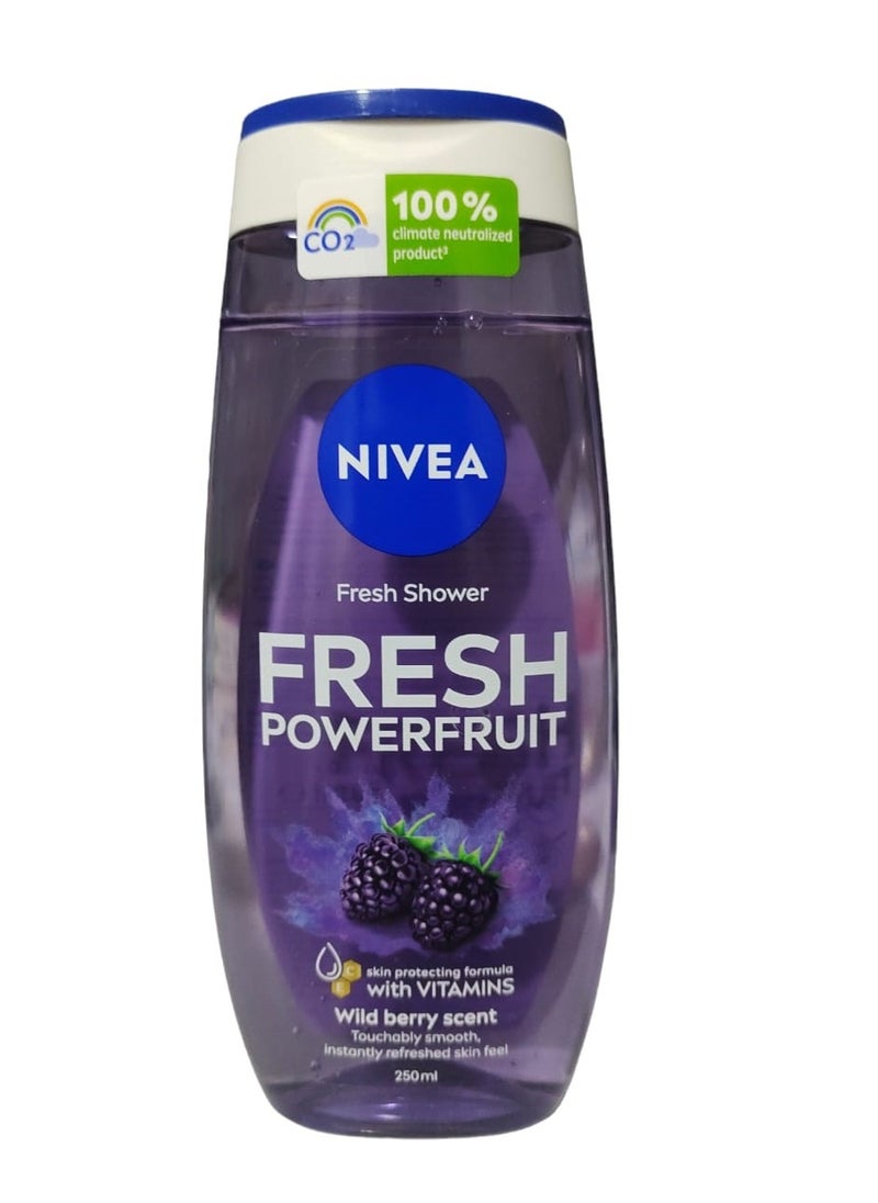 Nivea Fresh Shower Fresh Powerfruit  Wild Berry Scent 250ml 